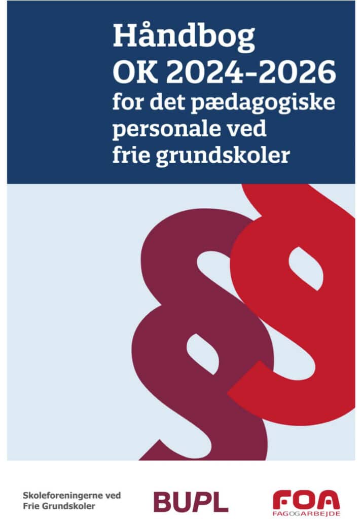Billede af håndbog OK 2024-26 for pædagogisk personale ved frie grundskoler.