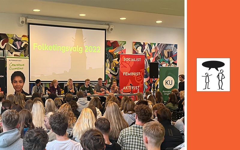 Ungdomspolitikere i debat på N. Zahles Gymnasieskole; klima, elevfordeling og trivsel